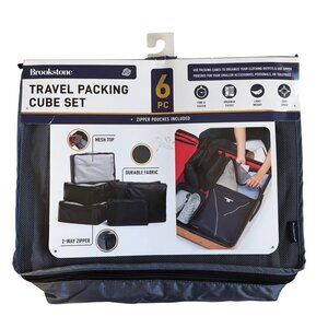 NWT - Brookstone 6 Piece Travel Packing Cube Set (Charcoal Gray)